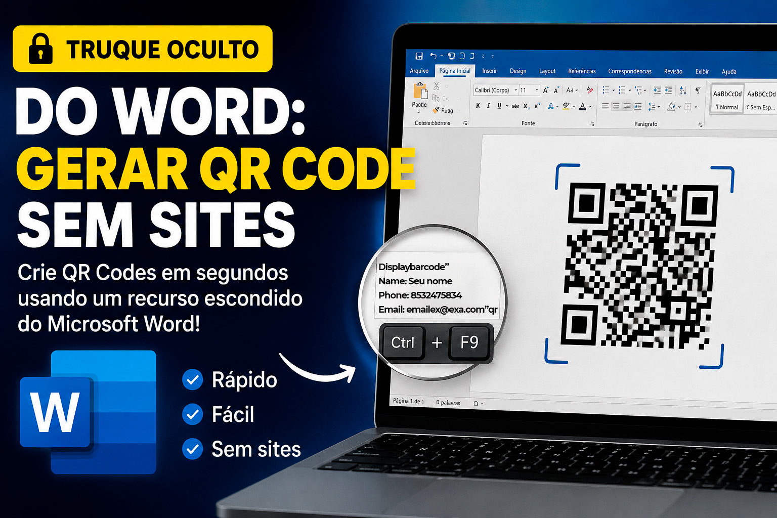Como gerar QR Code no Word sem acessar nenhum site