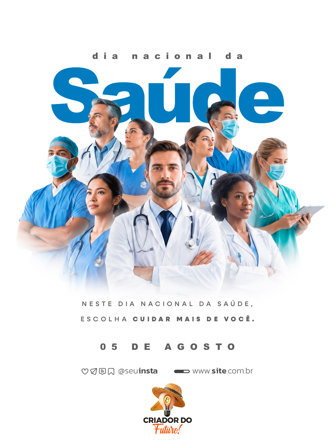 Arte profissional para o Dia Nacional da Saúde está disponível para download grátis